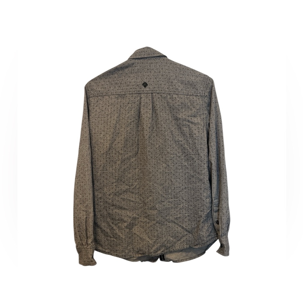 Prana Men’s Medium Gray Pattern Long Sleeve Button Up Outdoor Shirt‎ Pocket EUC - Picture 4 of 4